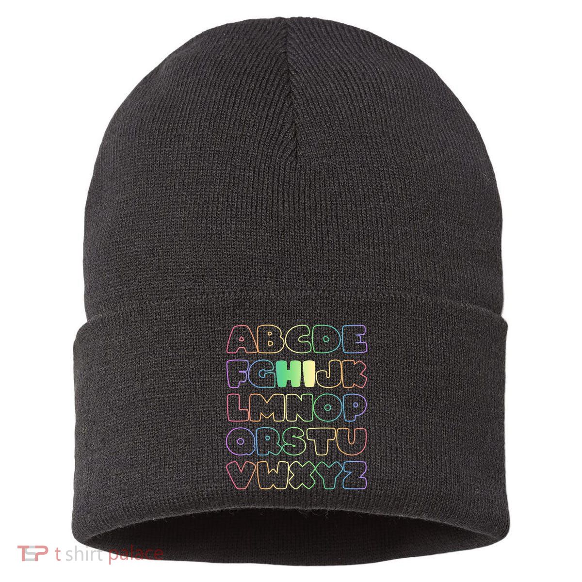 Cute Back To School Alphabet Hi New Kindergarteners Teachers Sustainable Knit Beanie
