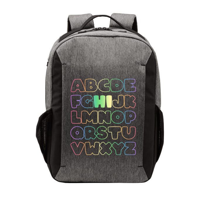 Cute Back To School Alphabet Hi New Kindergarteners Teachers Vector Backpack