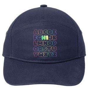 Cute Back To School Alphabet Hi New Kindergarteners Teachers 7-Panel Snapback Hat