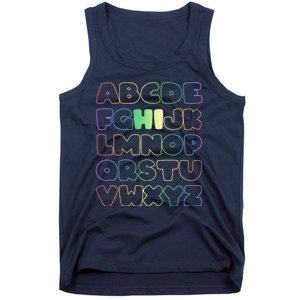 Cute Back To School Alphabet Hi New Kindergarteners Teachers Tank Top