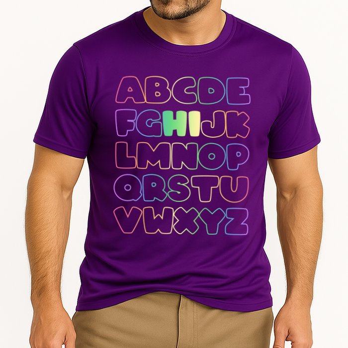Cute Back To School Alphabet Hi New Kindergarteners Teachers Cooling Performance Crew T-Shirt