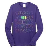 Cute Back To School Alphabet Hi New Kindergarteners Teachers Long Sleeve Shirt