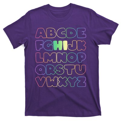 Cute Back To School Alphabet Hi New Kindergarteners Teachers T-Shirt