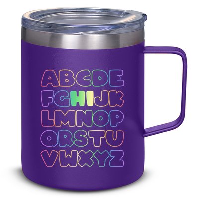 Cute Back To School Alphabet Hi New Kindergarteners Teachers 12oz Stainless Steel Coffee Mug