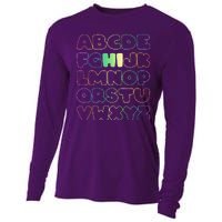 Cute Back To School Alphabet Hi New Kindergarteners Teachers Cooling Performance Long Sleeve Crew