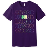 Cute Back To School Alphabet Hi New Kindergarteners Teachers Premium T-Shirt