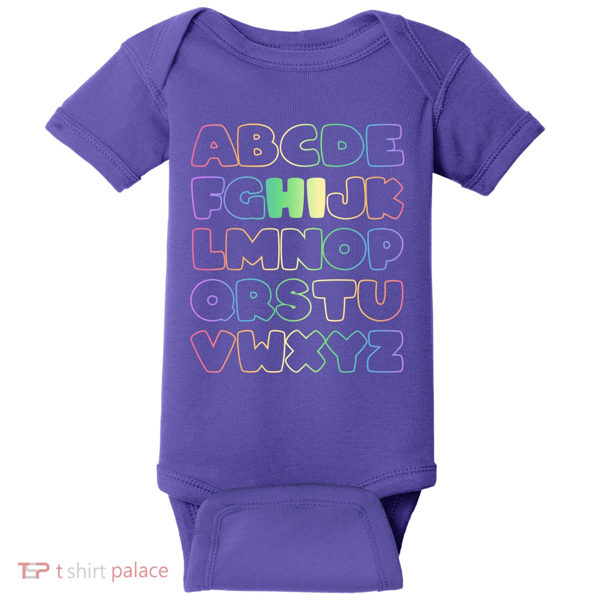 Cute Back To School Alphabet Hi New Kindergarteners Teachers Baby Bodysuit