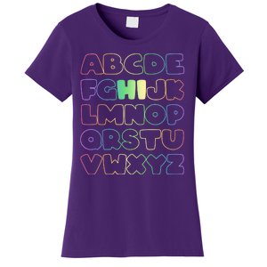 Cute Back To School Alphabet Hi New Kindergarteners Teachers Women's T-Shirt