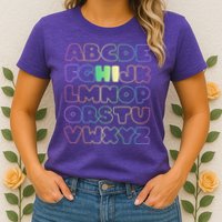 Cute Back To School Alphabet Hi New Kindergarteners Teachers Womens T-Shirt