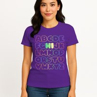 Cute Back To School Alphabet Hi New Kindergarteners Teachers Womens T-Shirt