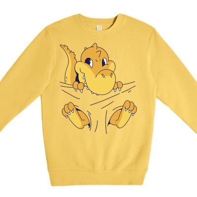 Carrying Baby T Rex Premium Crewneck Sweatshirt