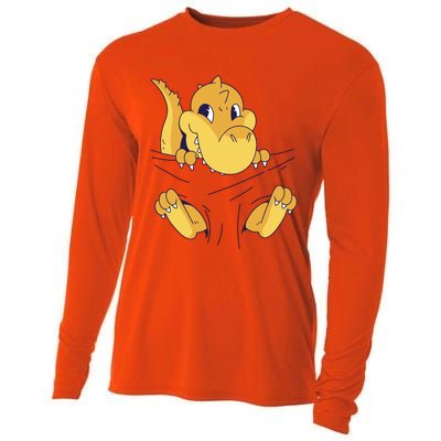 Carrying Baby T Rex Cooling Performance Long Sleeve Crew