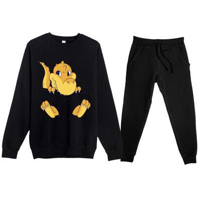 Carrying Baby T Rex Premium Crewneck Sweatsuit Set