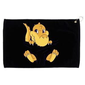 Carrying Baby T Rex Grommeted Golf Towel