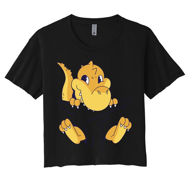 Carrying Baby T Rex Crop Top