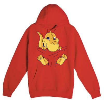 Carrying Baby T Rex Premium Pullover Hoodie