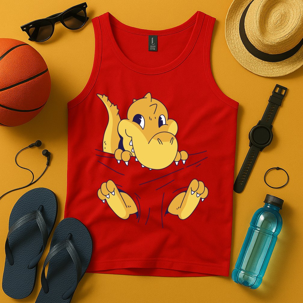 Carrying Baby T Rex Tank Top