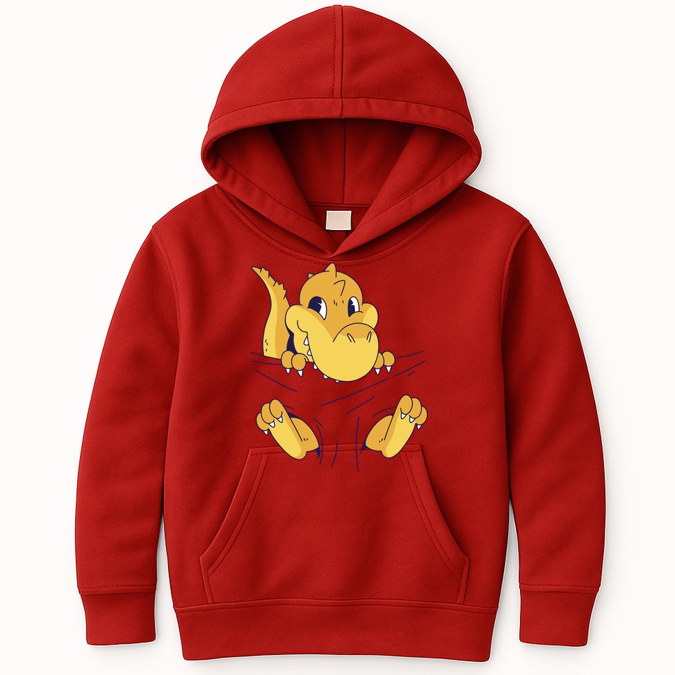 Carrying Baby T Rex Kids Hoodie