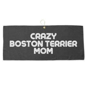 Crazy BOSTON TERRIER Mom Dog Mom Large Microfiber Waffle Golf Towel