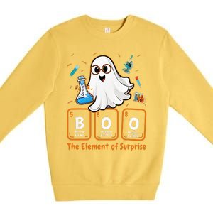 Chemistry Boo The Element Of Surprise Funny Periodic Table Premium Crewneck Sweatshirt