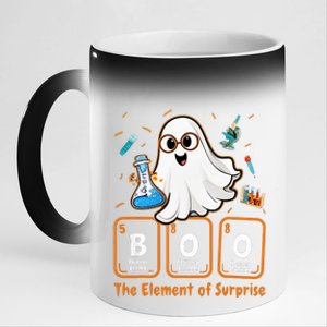 Chemistry Boo The Element Of Surprise Funny Periodic Table 11oz Black Color Changing Mug