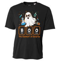 Chemistry Boo The Element Of Surprise Funny Periodic Table Cooling Performance Crew T-Shirt