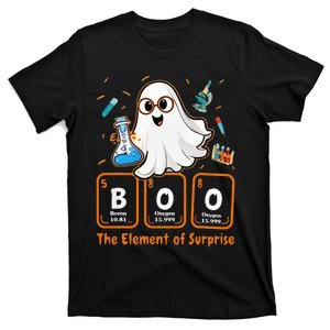 Chemistry Boo The Element Of Surprise Funny Periodic Table T-Shirt