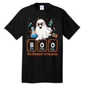 Chemistry Boo The Element Of Surprise Funny Periodic Table Tall T-Shirt