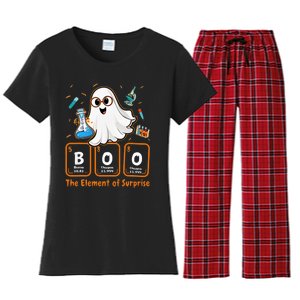 Chemistry Boo The Element Of Surprise Funny Periodic Table Women's Flannel Pajama Set