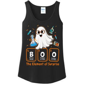 Chemistry Boo The Element Of Surprise Funny Periodic Table Ladies Essential Tank