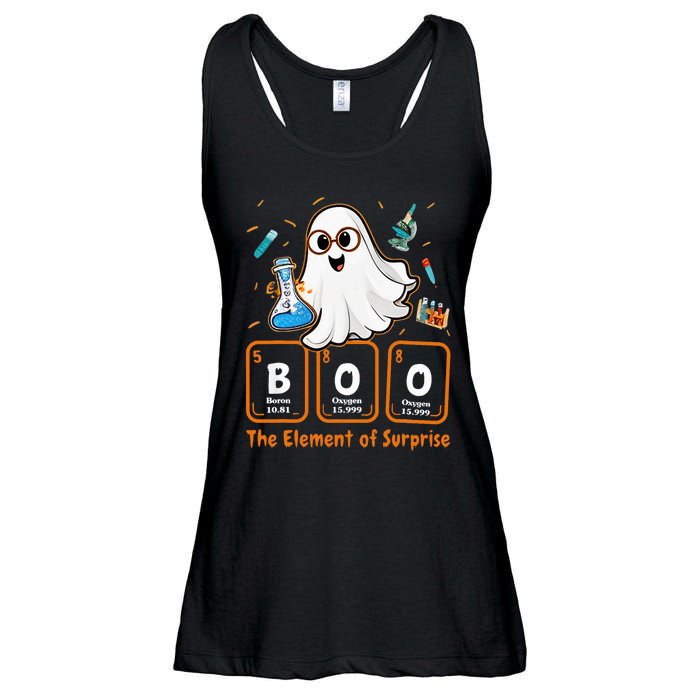 Chemistry Boo The Element Of Surprise Funny Periodic Table Ladies Essential Flowy Tank