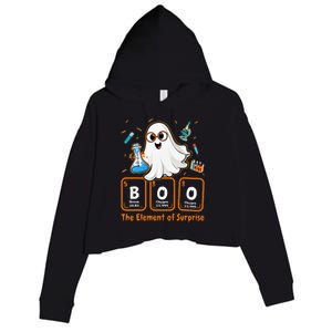 Chemistry Boo The Element Of Surprise Funny Periodic Table Crop Fleece Hoodie