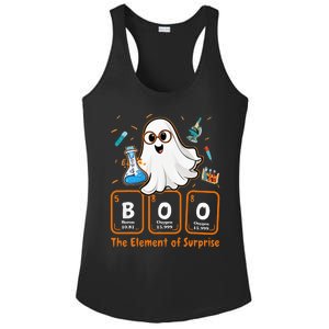 Chemistry Boo The Element Of Surprise Funny Periodic Table Ladies PosiCharge Competitor Racerback Tank