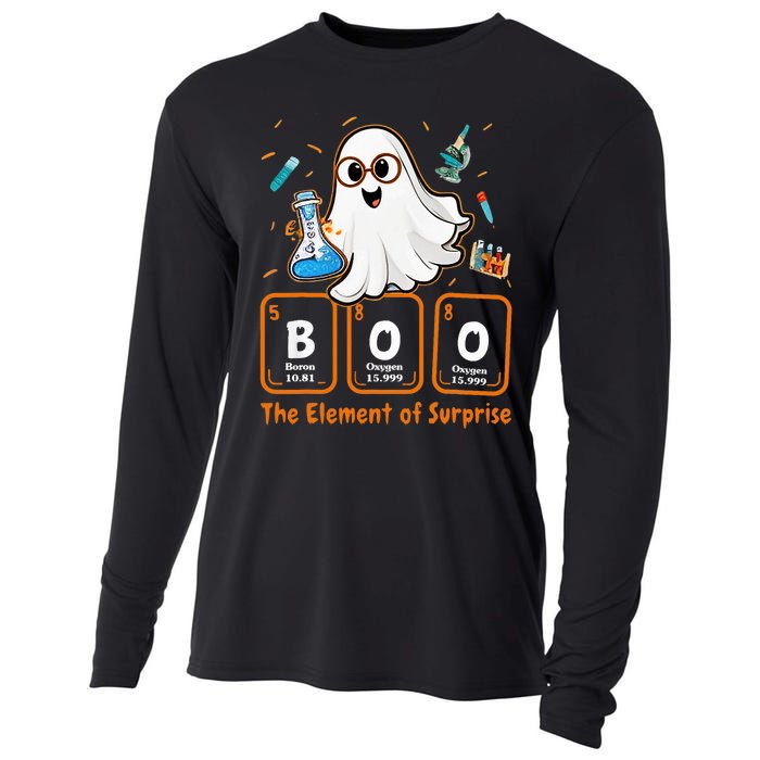 Chemistry Boo The Element Of Surprise Funny Periodic Table Cooling Performance Long Sleeve Crew