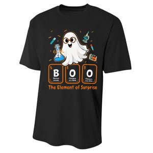 Chemistry Boo The Element Of Surprise Funny Periodic Table Performance Sprint T-Shirt