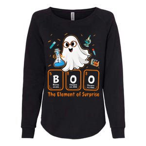 Chemistry Boo The Element Of Surprise Funny Periodic Table Womens California Wash Sweatshirt