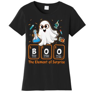 Chemistry Boo The Element Of Surprise Funny Periodic Table Women's T-Shirt