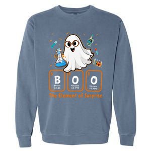 Chemistry Boo The Element Of Surprise Funny Periodic Table Garment-Dyed Sweatshirt