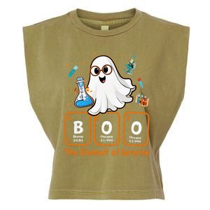 Chemistry Boo The Element Of Surprise Funny Periodic Table Garment-Dyed Women's Muscle Tee