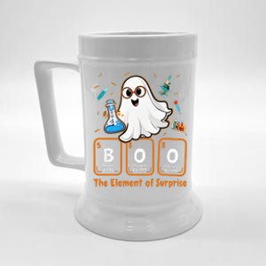 Chemistry Boo The Element Of Surprise Funny Periodic Table Beer Stein