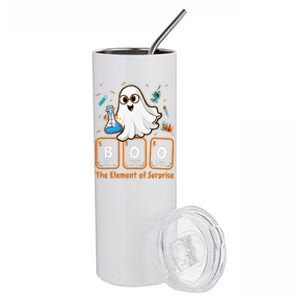 Chemistry Boo The Element Of Surprise Funny Periodic Table Stainless Steel Tumbler