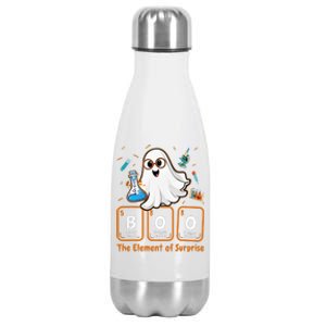 Chemistry Boo The Element Of Surprise Funny Periodic Table Stainless Steel Insulated Water Bottle