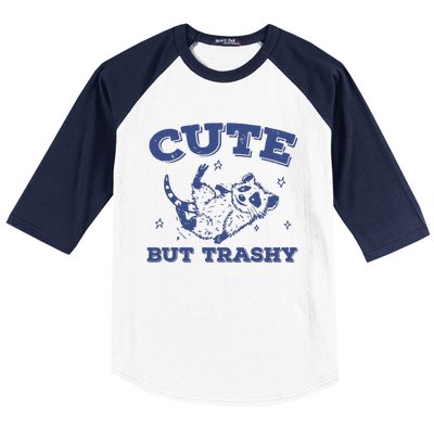 Cute But Trashy Vintage Retro 90s Possum Baseball Sleeve Shirt