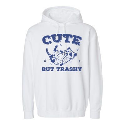 Cute But Trashy Vintage Retro 90s Possum Garment-Dyed Fleece Hoodie