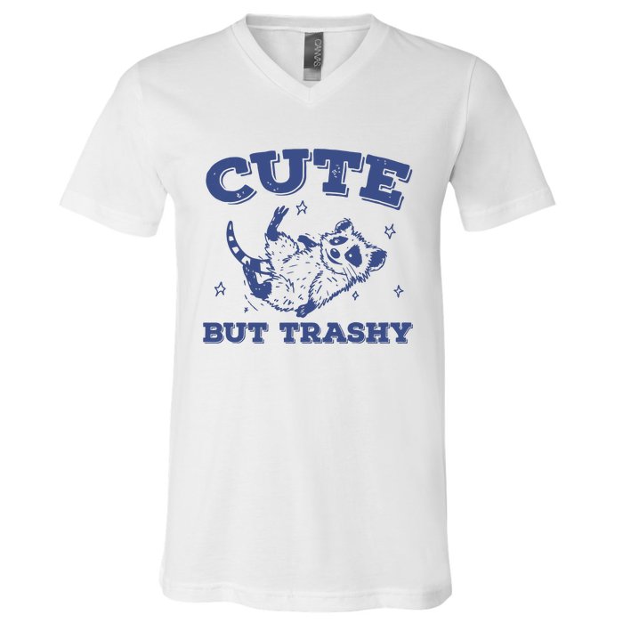 Cute But Trashy Vintage Retro 90s Possum V-Neck T-Shirt