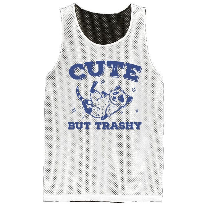 Cute But Trashy Vintage Retro 90s Possum Mesh Reversible Basketball Jersey Tank