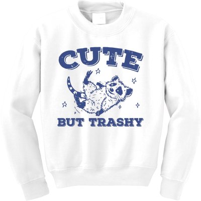 Cute But Trashy Vintage Retro 90s Possum Kids Sweatshirt