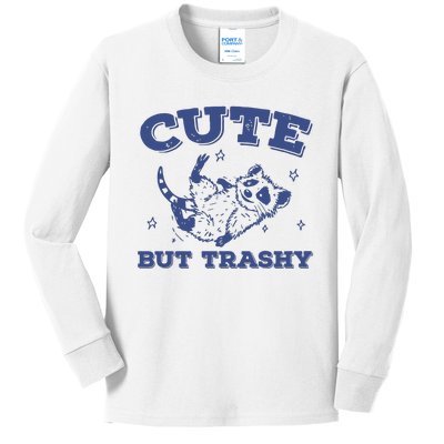 Cute But Trashy Vintage Retro 90s Possum Kids Long Sleeve Shirt