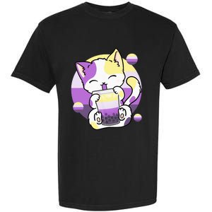 Cat Boba Tea Bubble Tea Anime Kawaii Neko Garment-Dyed Heavyweight T-Shirt