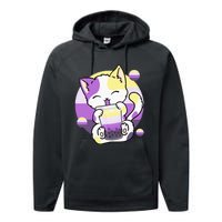 Cat Boba Tea Bubble Tea Anime Kawaii Neko Performance Fleece Hoodie